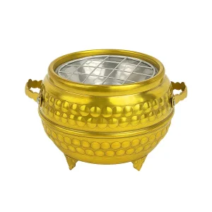 شواية فحم وتقديم دائرية فاخرة نحاس اصفر / احمر