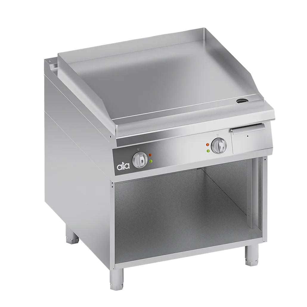 K4EFLS10VV.webp جريل غاز 90 سم سادة على قاعدة سفلية مفتوحة (Gas Griddle – Smooth Plate) من ATA